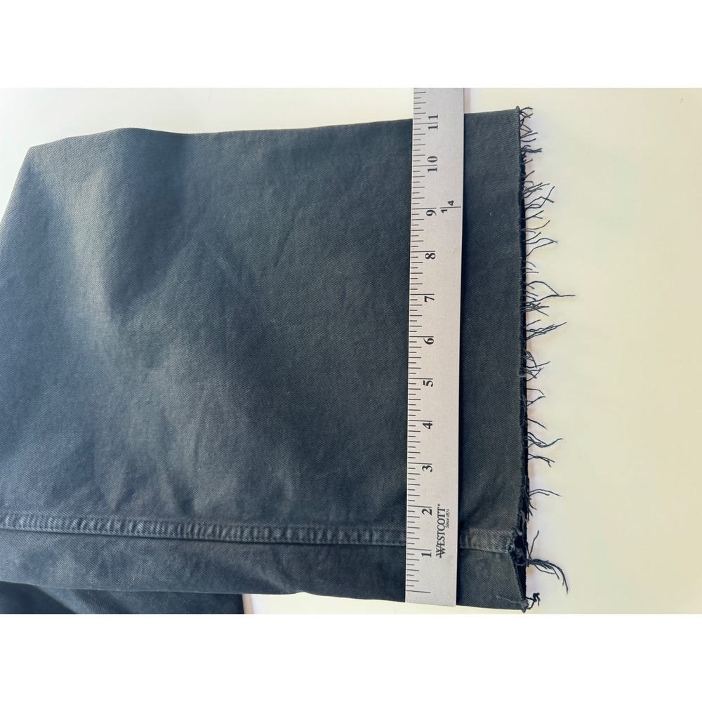 Zara Wide Leg Jeans Women 6 Black NWT High Rise Raw Hem Patch Pocket Stretch - Picture 13 of 14